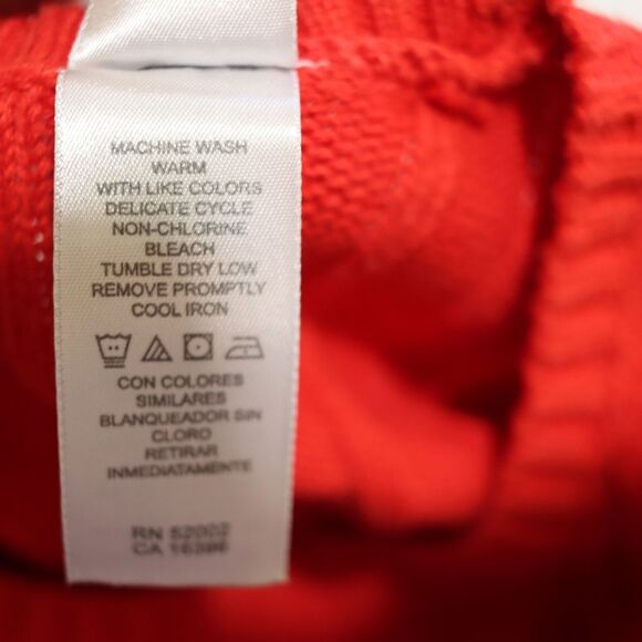 Villager Petite Small 100% Cotton Red Cable Knit Sweater Scoop Neck Pullover - Picture 13 of 14